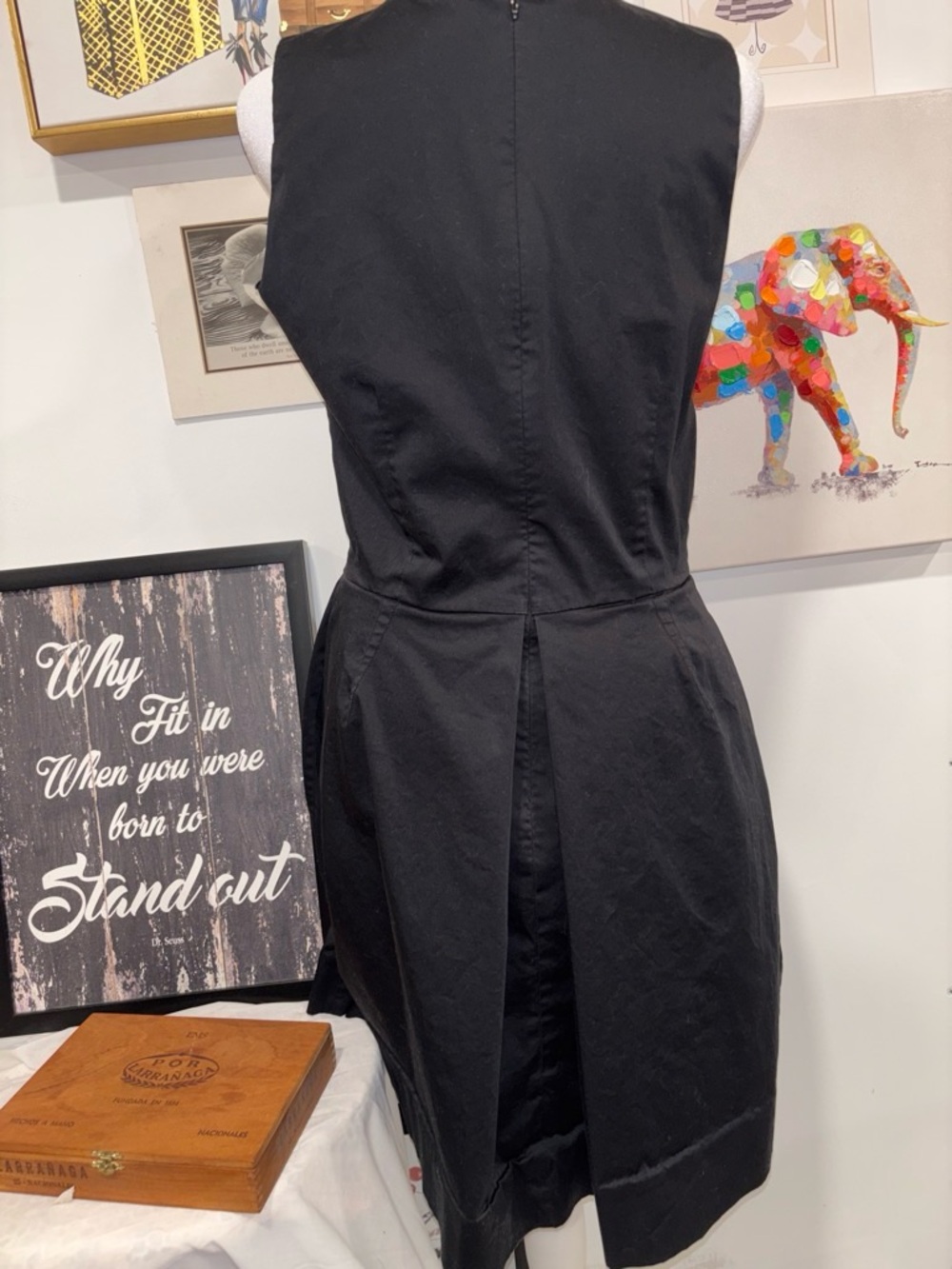 GAP Black Asymmetrical Sleeveless Fit-and-Flare Dress #homecoming - Picture 4 of 7